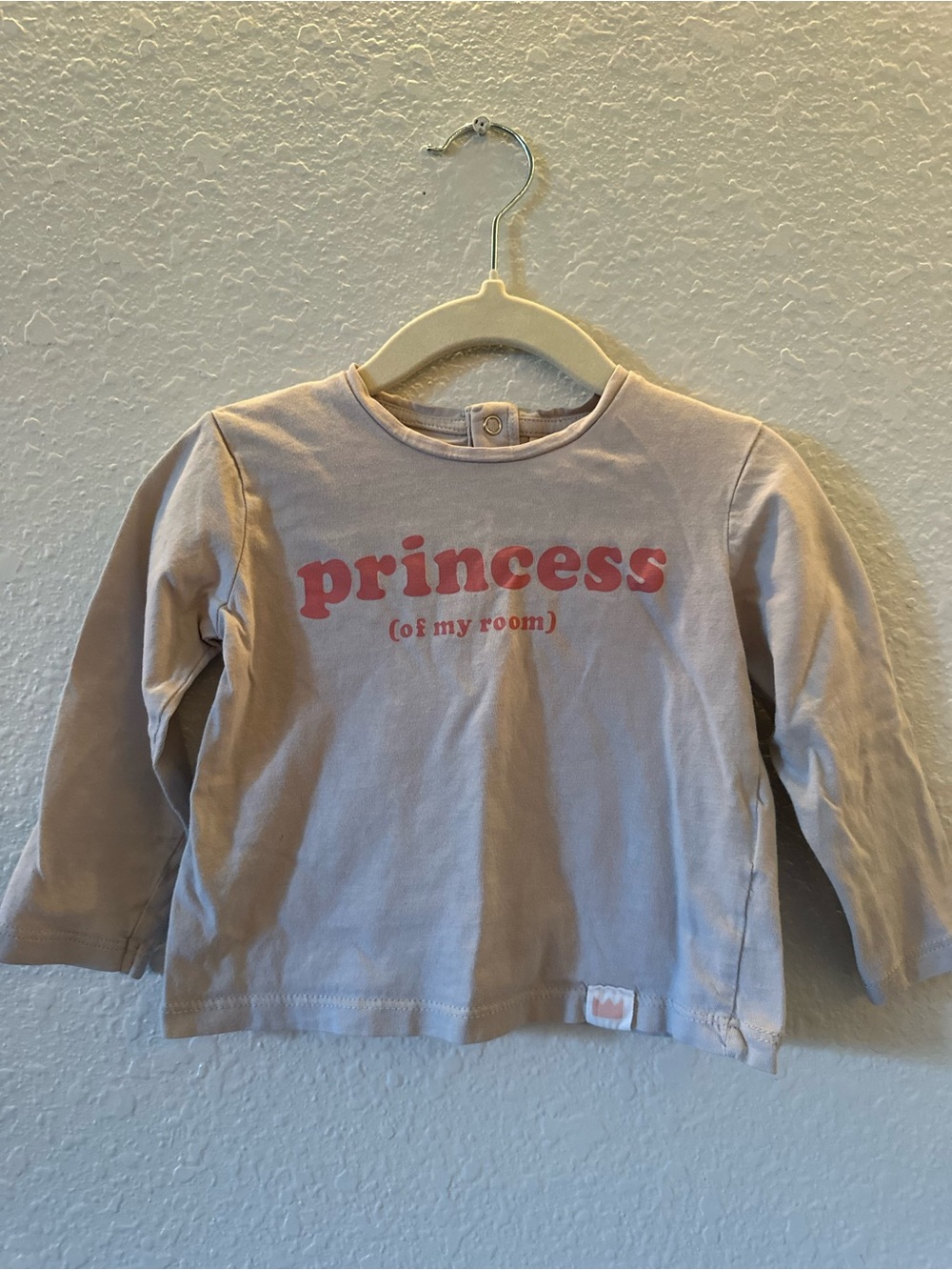 ZARA // Long-Sleeve 'Princess (of my room)' Graphic Tee - Pink